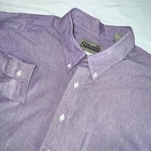 ✨Vintage Sunweave Button Down Shirt XXL Purple Long Sleeve 90s Y2K Cotton Blend.